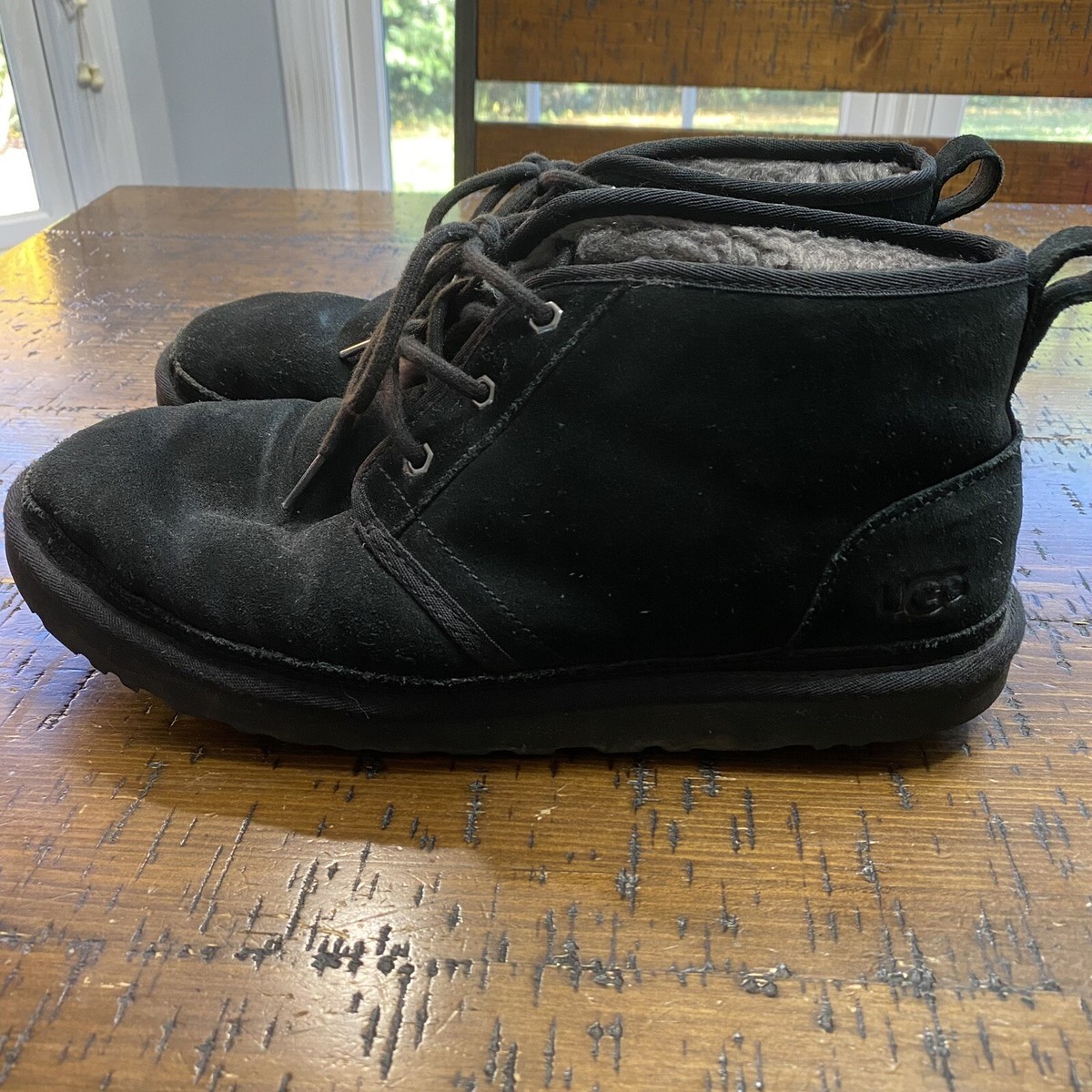 UGG Neumel Chukka Boots Black Suede Sheepskin Lined Men\'s US 12 EU 45 Lace Up UGG Men main image 3