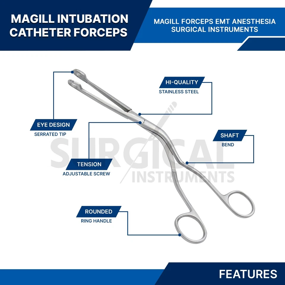 6 Pcs Magill Forceps EMT Anesthesia Surgical Instruments 8" German Grade - Image 3 of 4