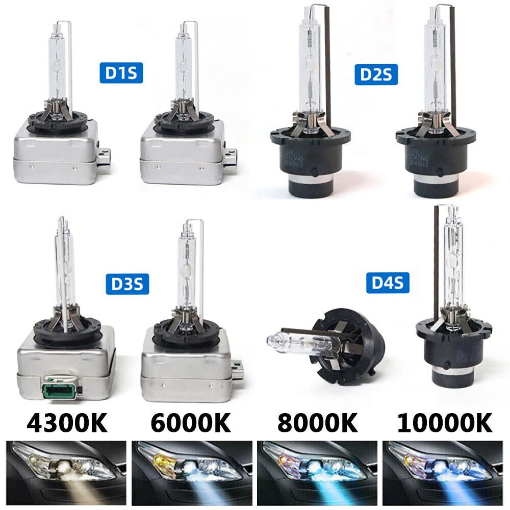 D1S/D2S/D3S/D4S HID Xenon Headlight Bulbs 6000K White (Pair)