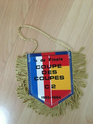 Fanion PSG Vs Real Madrid 10x9cm - Quart De Finale Coupe C2 1994 - Souvenir Match