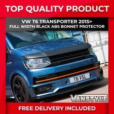 FITS VW T6 T6.1 TRASNPORTER 15> FULL WIDTH BLACK BONNET PROTECTOR WIND DEFLECTOR