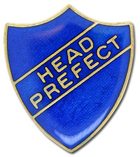 Head Prefect Pin Badge in Blue Enamel Shield