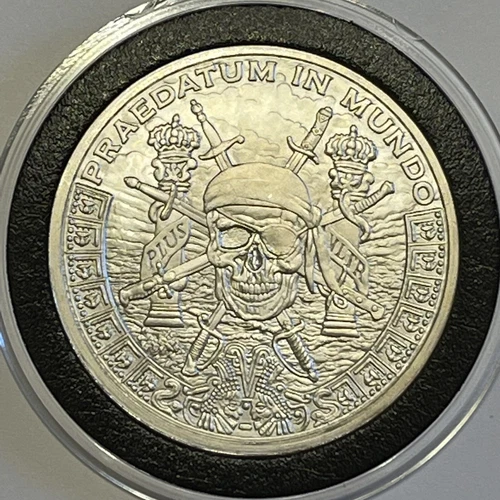 Pirate Coin Praedatum In Mundo 1 Troy Oz .999 Fine Silver Round Medal Divisible