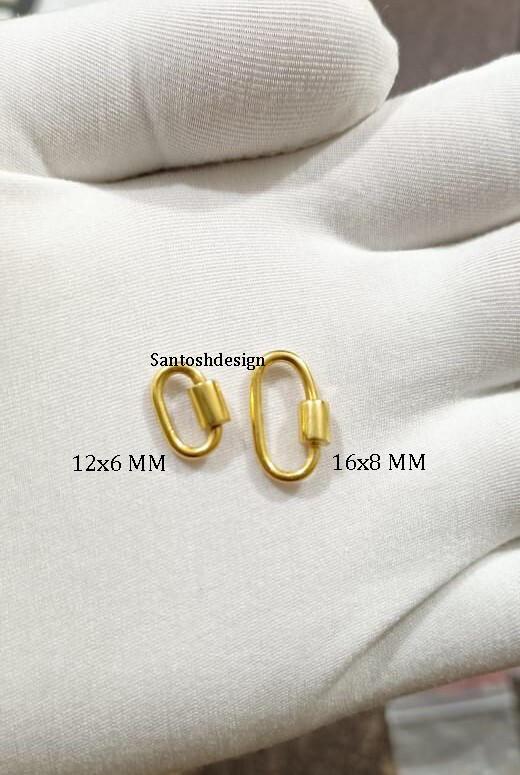 14k Solid Gold Oval Carabiner Lock Clasp,14k Solid Gold Carabiner Lock Clasp
