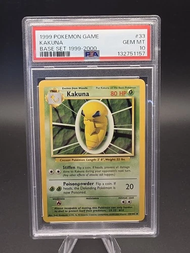 Pokemon TCG - Base Set Kakuna 33/102 PSA 10 1999-2000 4th Print Vintage WOTC