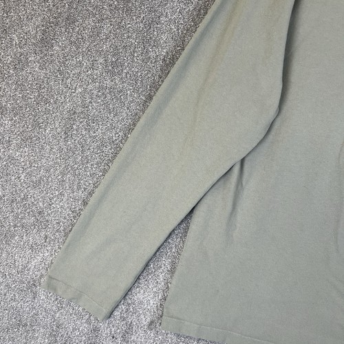 Freenote Cloth T Shirt Mens Large Green Henley Long Sleeve Top Made In USA - Picture 9 of 13
