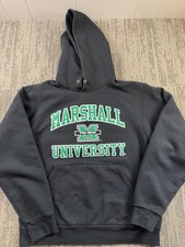 Marshall Thundering Herd Hoodie Mens Small Black NCAA Football JERZEES