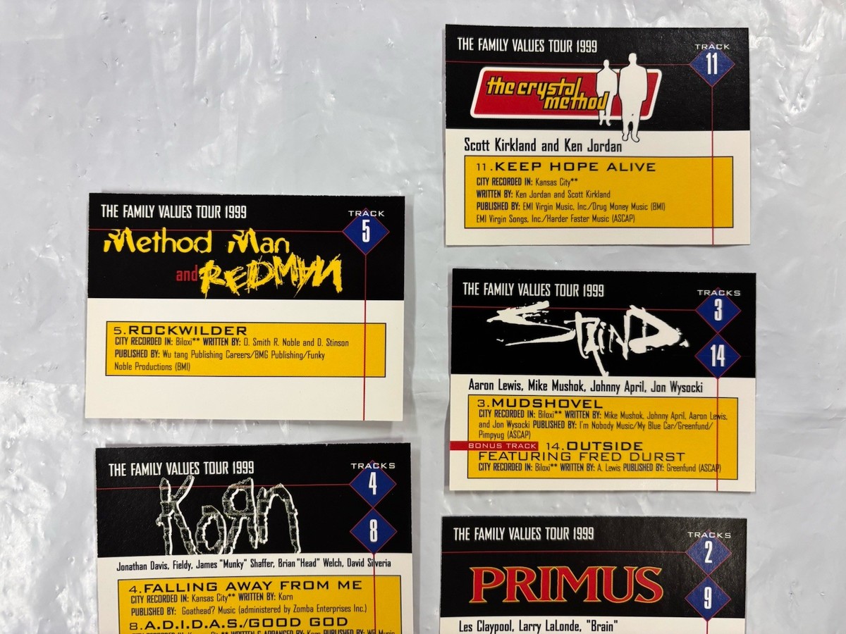 Rare 1999 The Family Values Tour Collector Cards Music Trading HTF