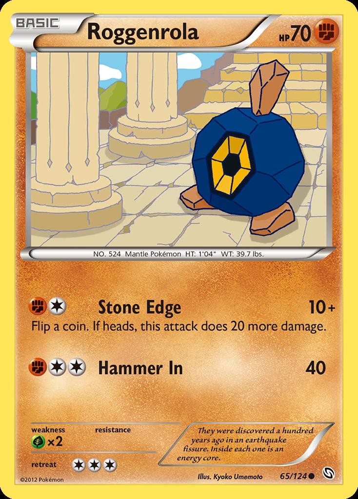 Pokemon Roggenrola (65/144) Dragons Exalted LP REVERSE HOLO