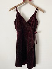 Speechless Burgundy Glitter Velvet Mini Dress Size M Dark Coquette Cocktail Chic