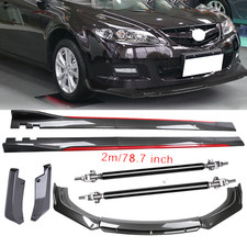 Carbon Fiber Look Red Front Lip Chin Bumper Side Skirt For Mazda Protege Carbon Fiber Look Red Front Lip Chin Bumper Side Skirt For Mazda Protege