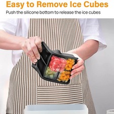 2x 6 Grid Ice Cube Molds Silicone Sphere Ice Ball Maker Mold With Funnel Squ SET