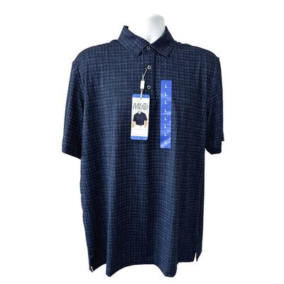 Greg Norman ML75 Golf Polo Shirt Mens Large Blue NWT Play Dry Short Sleeve