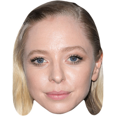 Portia Doubleday (Lächeln) Großer Kopf. Größer als das Leben Maske.