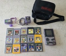 Nintendo Gameboy Colour Atomic Purple Handheld Gaming Bundle Games inc Pokemon 