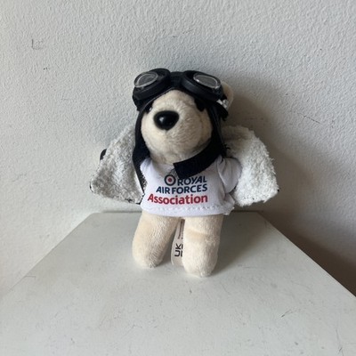 Mini Teddybär Flieger Pilot Luftkapitän Stofftier Royal Air Forces 3 3/4 Zoll 