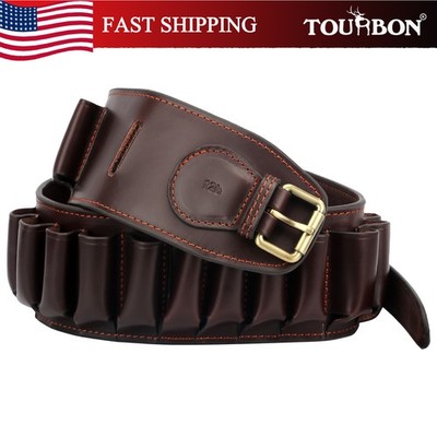 TOURBON Genuine Leather Bandolier 12 Gauge Cartridge Belt Hold 23