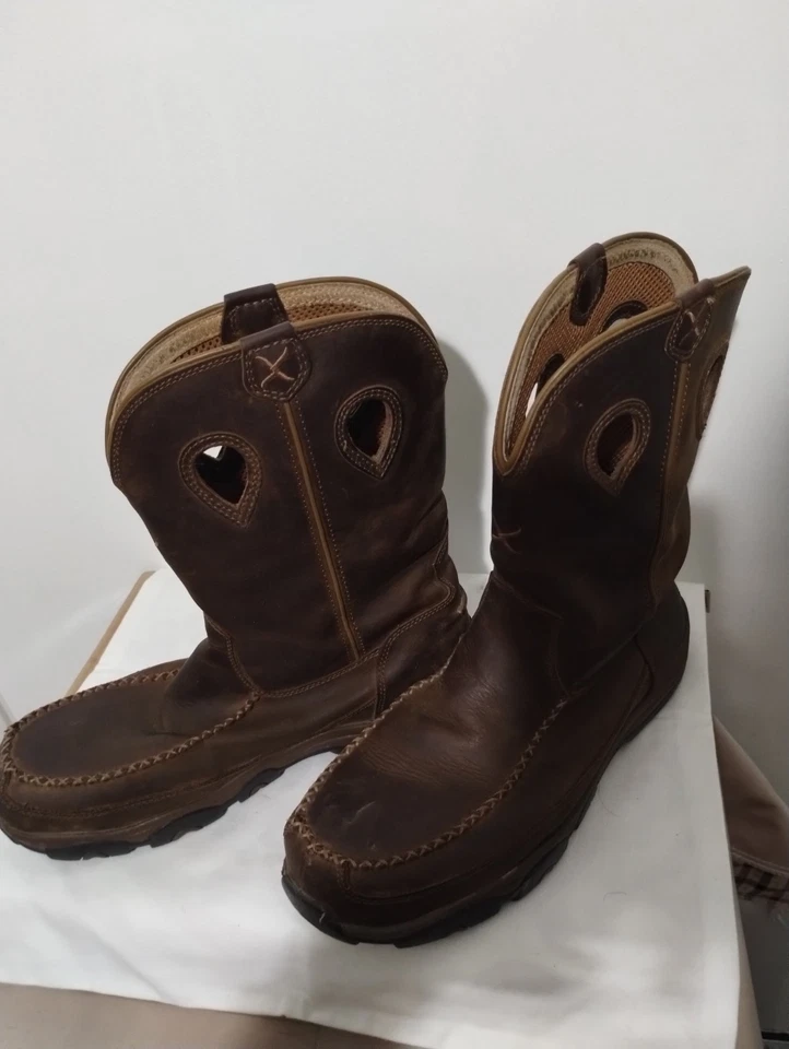 Twisted x Men's Brown Leather Work Boots Steel Toe Size10m - Image 2 of 4