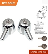 Stylish Chrome Replacement Faucet Handles for Central Brass Sinks - 2-Pack