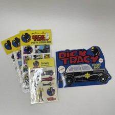Dick Tracy Sticker Lot 5 Puffy Stick-Ons Sticker Book 1990 Imperial Applause NEW