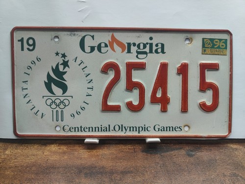 Georgia GA License Plate Tag 🍑 Peach 1995 1996 Olympics 🥇 USA 🇺🇸 🏆 25415