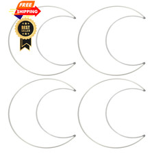 PATIKIL 8 Inch Moon Dream Catcher Rings, 4 Pcs Metal Christmas 8 Inch, Silver