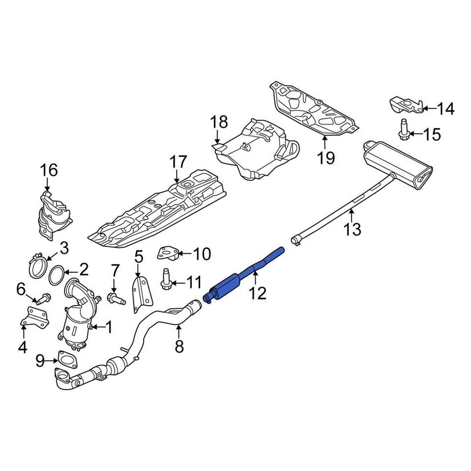 For Fiat 500X 2017-2023 Fiat 68303206AA Exhaust Resonator Foto 3 de 3