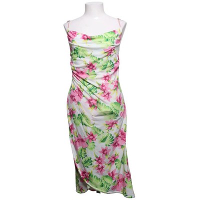 Hallhuber Trend, Maxikleid, Größe: M, Weiß/Pink/Grün, Blumen, Damen #wkG