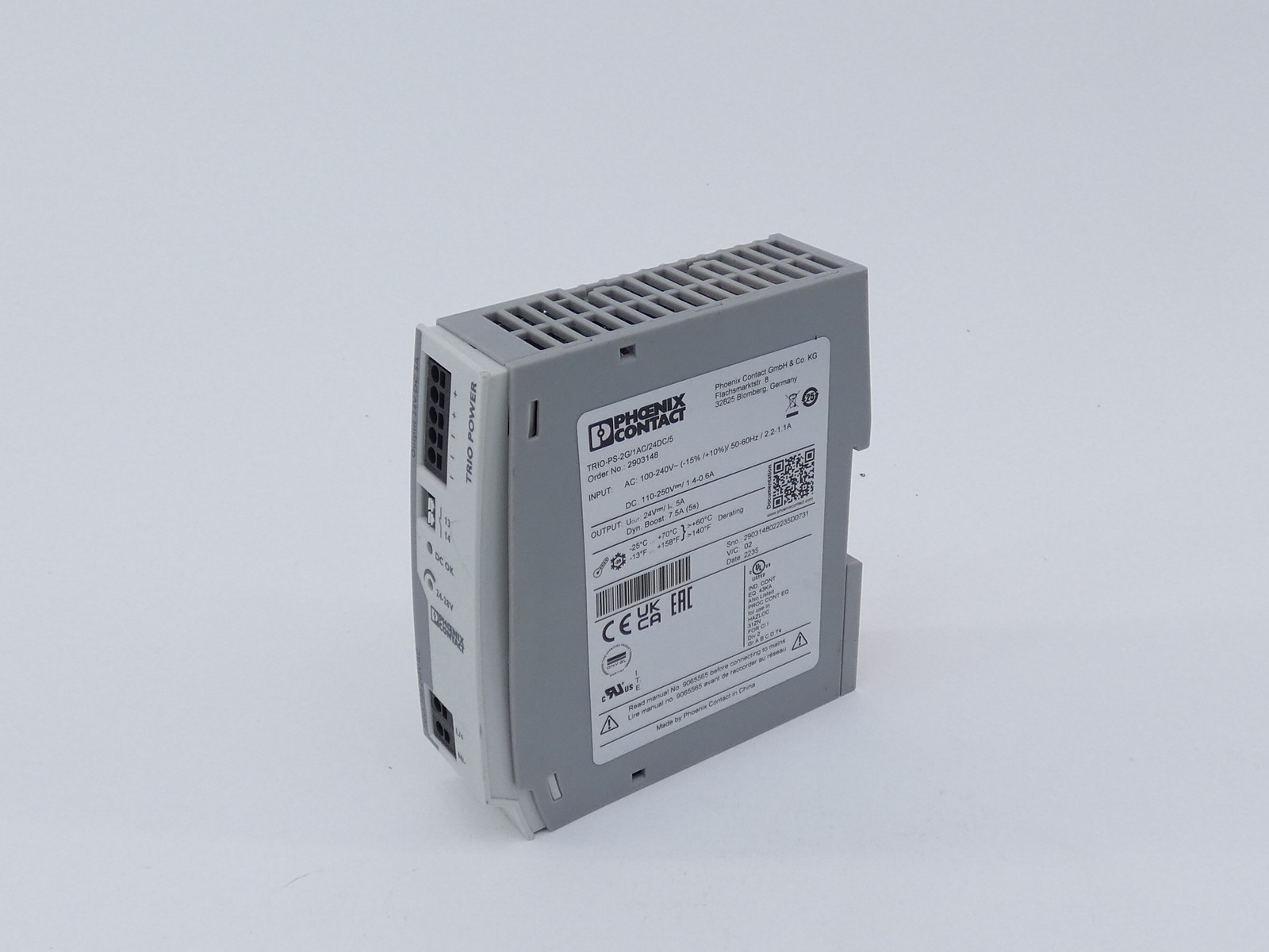 Phoenix Contact TRIO-PS-2G/1AC/24DC/5 Power Supply 24V 5A 2903148