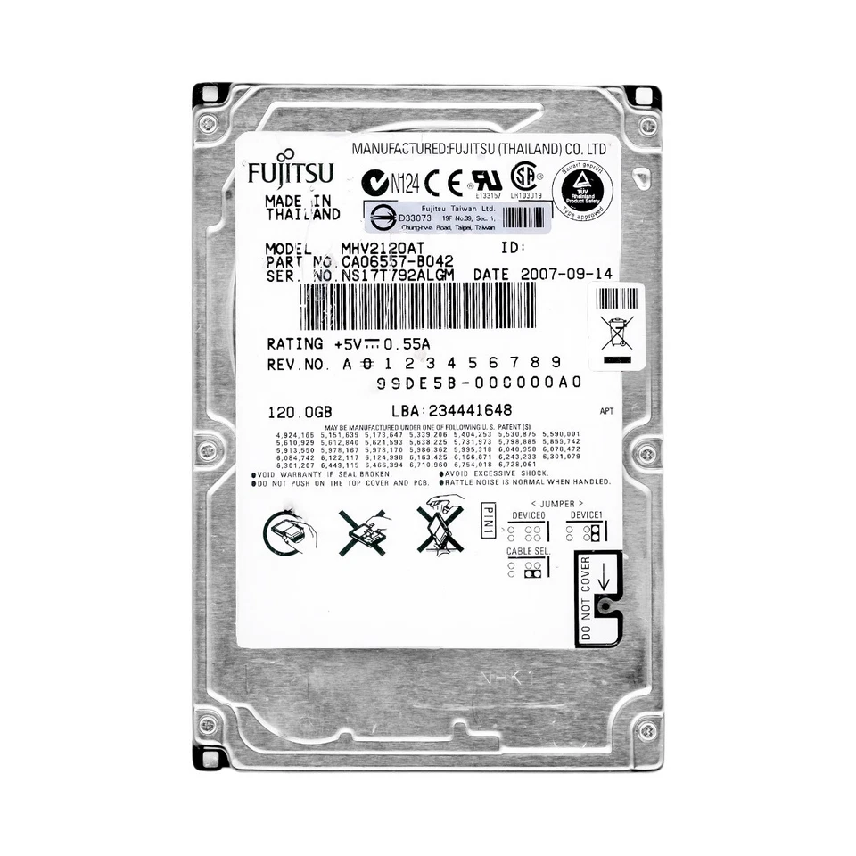 Fujitsu Hard Drive 120GB MHV2120AT 4.2K 8MB ATA 2.5'' - Image 3 of 3