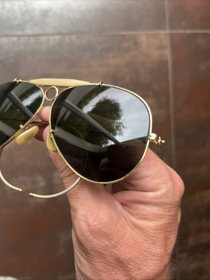 1960’s Vintage RAY BAN aviator Bausch & Lomb B&L Lunettes De Soleil Sunglasses - Photo 4/4