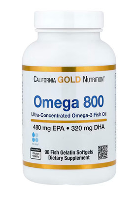 California Gold Nutrition, Omega 800 Ultra-Concentrated Omega-3 Fish Oil, kd-pur