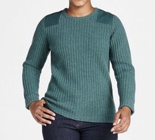 LL Bean Commando Sweater, Women M Spruce Blue, Merino Lambs Wool, Gorpcore, EUC
