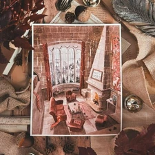 Wizarding Trunk Harry Potter Towns & Villages Gryffindor Common Room Print NEW