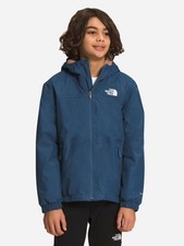 North Face Boys Blue Warm Storm Rain Jacket Dry Vent Fleece Lined XL