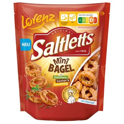 Lorenz Saltletts Mini Bagel knuspriges Sauerteig-Gebäck mit Saaten 100g Packung