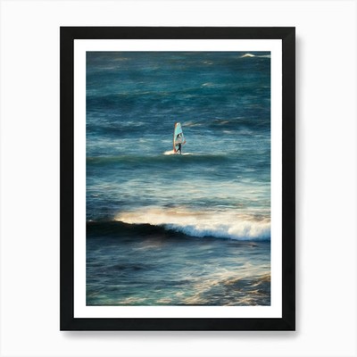Shoreline Windsurfer Kunstdruck gerahmt Wandbild Poster Leinwanddruck Bild