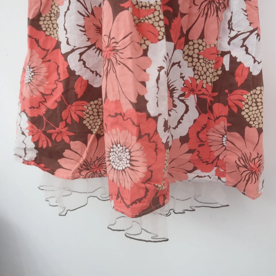 Byer B Wear Y2K Floral Sun Dress Size 11 Pink Babydoll A Line Mod Cotton Mini - Image 4 of 4