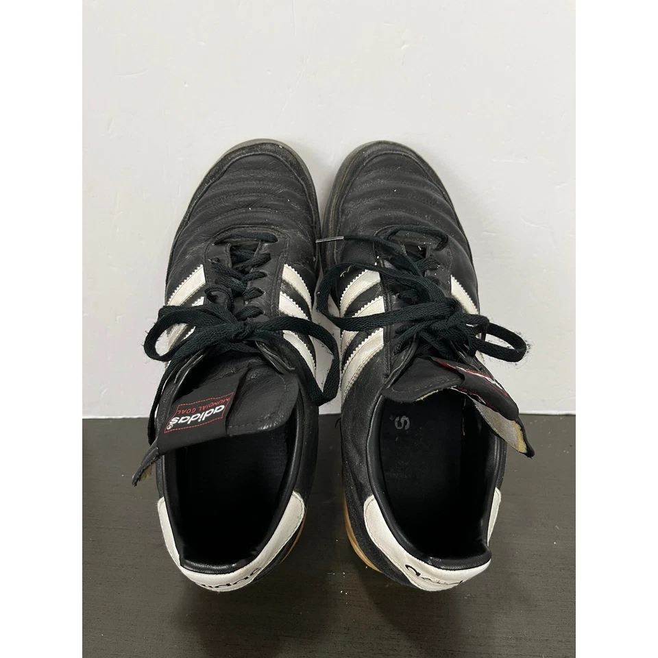 Adidas Mundial Goal Soccer Shoes Black White Gum Sole Men 10.5 - Image 4 of 4