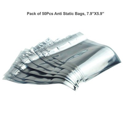InstallerCCTV Anti Static Ziplock Bag 8x6, 50Pcs for Hard Drive,Semi-Transparent
