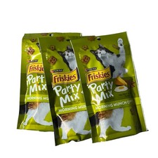 3 PACKS of Purina Friskies Party Mix Morning Munch Crunch Cat Treats - 2.1 oz.