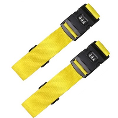2 Stück Gepäckgurte, gelber Packgurt Koffergurte 200 Zentimeter, gelb 