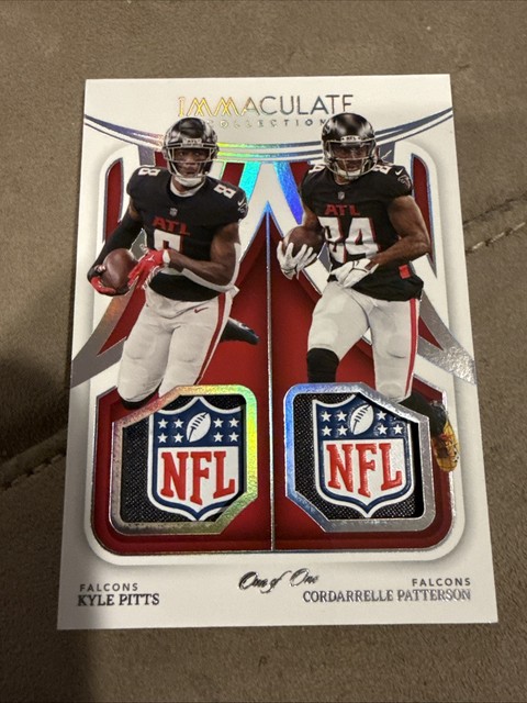 2022 Immaculate Kyle Pitts Cordarrelle Patterson Dual Shield Patch 1/1