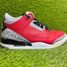 Nike Air Jordan 3 Retro Mens Size 11 Red Gray Athletic Basketball Shoes Sneakers