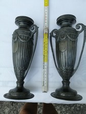 Antikes Vasen Paar aus Zinn Historismus 1880/1900 gut erhalten Alters Patina