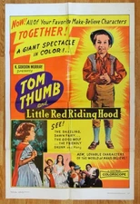 TOM THUMB and LITTLE RED RIDING HOOD -  27x 41" - 1962 Combo Movie poster