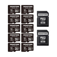 GIGASTONE 32GB Micro SD Card 10-Pack, Full HD Video, Surveillance Security Ca...