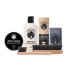 Cowboy Boot Care Kit: Boot Scrub, Oil, Brushes  Cloths Included  Clean, con...