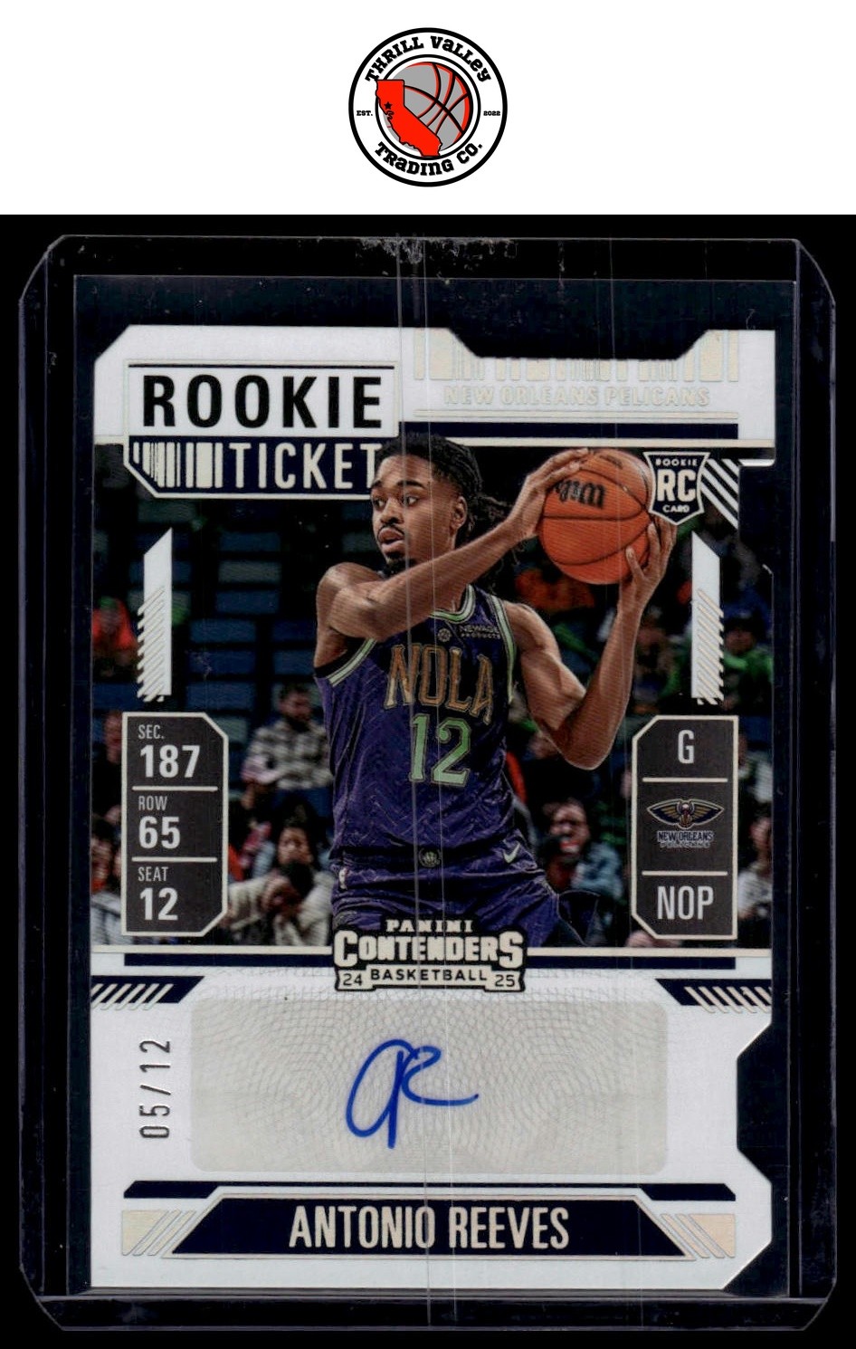 2024-25 Contenders Rookie Ticket Stub /12 Auto #RST-REE Antonio Reeves