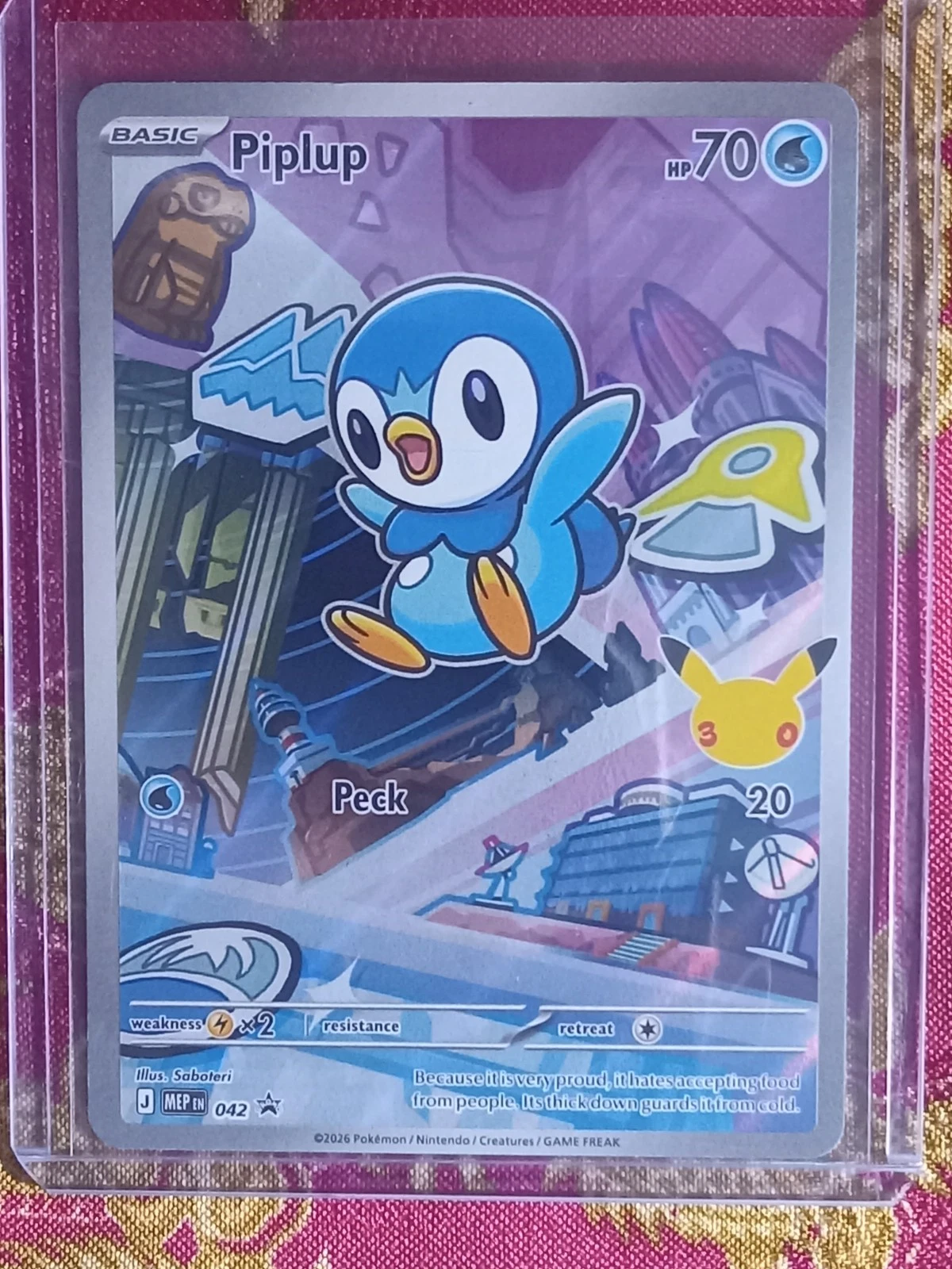 BLACK STAR PROMO Piplup MEPen 042 Mega Evolutions Pokemon TCG card Illustration